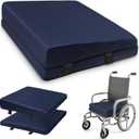 2 in 1 Wedge Wheelchair Seat Cushion with Extra Pad for High-Adjustable&As Backrest, High Density Foam Wheelchair Cushions Removable Cover with Zipper for Office Car Wheelchair 15x18.1Inch