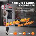 NEWTRY Mini Electric Chain Hoist 1100lb, 2-Speed Pendent Control w/E-Stop