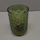 Battery Operated Table Lamp, Small Lamp Bedside Decor Ambient, Cordless Glass Table Lamp Battery Powered for Bookshelf Desk Living Room Entryway Dorm Wave Design-Green