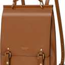 Cnoles Leather Backpack Purse For Women Fashion Ladies Vintage Bags Casual College Travel Backpacks bag Orange (25 x 9.5 x 33.5)