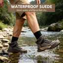 Men's Hiking Boots - Waterproof Breathable Lightweight Non-Slip | Mid Top Ankle Boots (Brown, 9.5) 