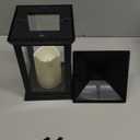 14" Lanterns Decorative Indoor, Black Lantern Decor with Timer Flameless Candle, Vintage Farmhouse Outdoor Lanterns, Waterproof Hanging Lantern for Patio, Porch, Entryway, Centerpieces