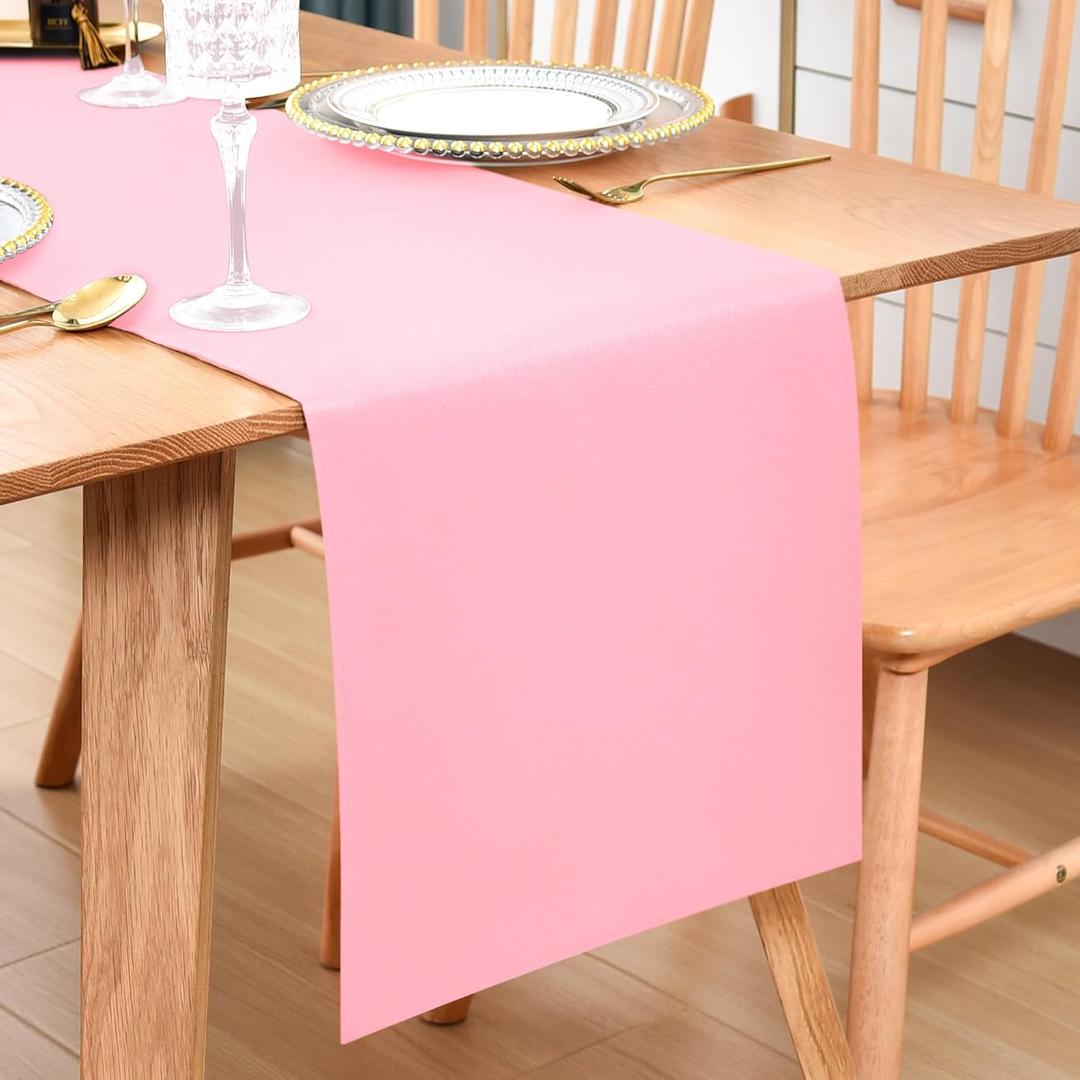 Farmhouse Pink Table Runner Dining Table Runners 48 Inches Long Coffee Table Runner for Dresser Living Room Bedroom Holiday Party Banquet 12X48 Inch