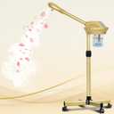 Facial Steamer Professional with More Steam for Deep Cleansing and Hydration, Estheticians Steamer on Wheels with Time Setting, Face Steamer Adjustable Height for Beauty, Spa and Home UseGolden (Extra Large)