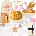Sourdough Starter Kit | Complete Sourdough Bread Baking Supplies & Sour Dough Bread Making Kit with Proofing Baskets (8.5" & 10") All-in-One Baking Tools & Gift Set for Women, Beginners & Home Bakers
