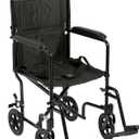 Drive Medical ATC19-BK Lightweight Aluminum Transport Wheelchair with Swing-Away Footrest, Black