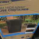 Suncast 33 Gallon Commercial Outdoor Trashcan Hideaway with Lid for 30 to 33 Gallon Trash Bags for Garage, Backyard, or Garden, Brown