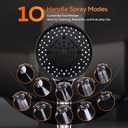 High Pressure Rain Shower Head Combo with Upgrade Magnetic Filtered Detachable Handheld Showerhead (10 Modes), 12" Rainfall Shower Head, 12" Adjustable Extension Arm, Chrome