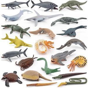 22PCS Prehistoric Sea Creatures Toys for Kids Ancient Sea Animals Toy Set 4 Inch Marine Animal Figures Cake Topper Girls Boys Kids Toddlers Birthday Gift