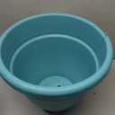 The HC Companies Caribbean Planter Pot - Outdoor & Indoor Plant Pot with Drainage Hole & Plug - Rolled Rim Plastic Pots for Plants & Flowers - Decorative Plant Pot (16" Dusty Teal, Pack of 1)