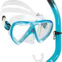 Cressi Bonete Pro Dry Set Mask+Snokel+Fins Sets, Translucent Aquamarine, S/M