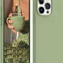 AOTESIER Compatible with iPhone 15 Pro Max Case, [Military Shockproof Protection] Silicone Phone Case Anti-Scratch Soft Microfiber Lining Flexible Bumper Case, 6.7 inch, Tea Green