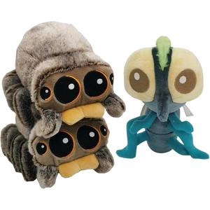 Spider Plush 6.9 inch Jumping Spider Stuffed Animal Plush Toy Soft Cute Spider Plushie Gift for Kids (3pcs)