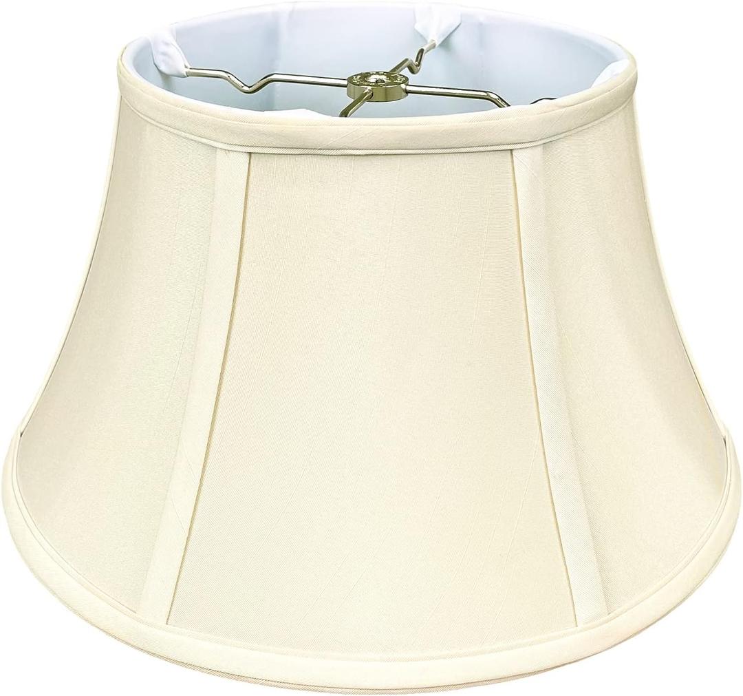 Royal Designs Shallow Drum Bell Billiotte Lamp Shade, Eggshell, 11 x 17 x 10 (BS-711-17EG).