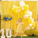 8x10FT Yellow Backdrop Curtains for Wedding Parties, Wrinkle Free Polyester Photography Backdrop Drapes for Wedding Baby Shower Birthday Parties Stage Background Stand Decorations 4x10ft,2 Panels