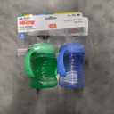 Nuby 2 Pack Sippy Cups with Soft Spout - 10 Oz Toddler Cups Spill Proof with Easy Grip - Dishwasher Safe (Blue & Green)