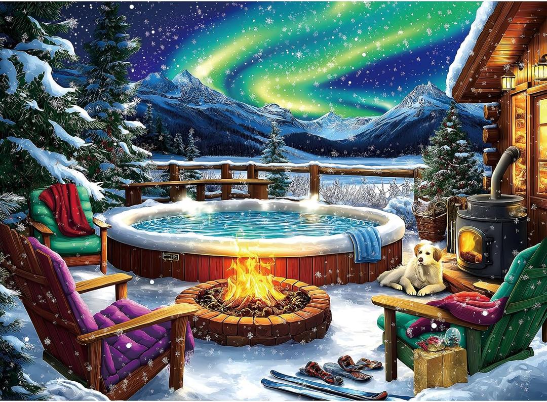 Northern Lights Puzzle - 500 Piece Puzzles for Adults Vivid Imagery Impossible Hard Difficult Challenging Puzzle,Unique Jigsaw Puzzles 500 Pieces Ideal for Relaxation and Family Fun