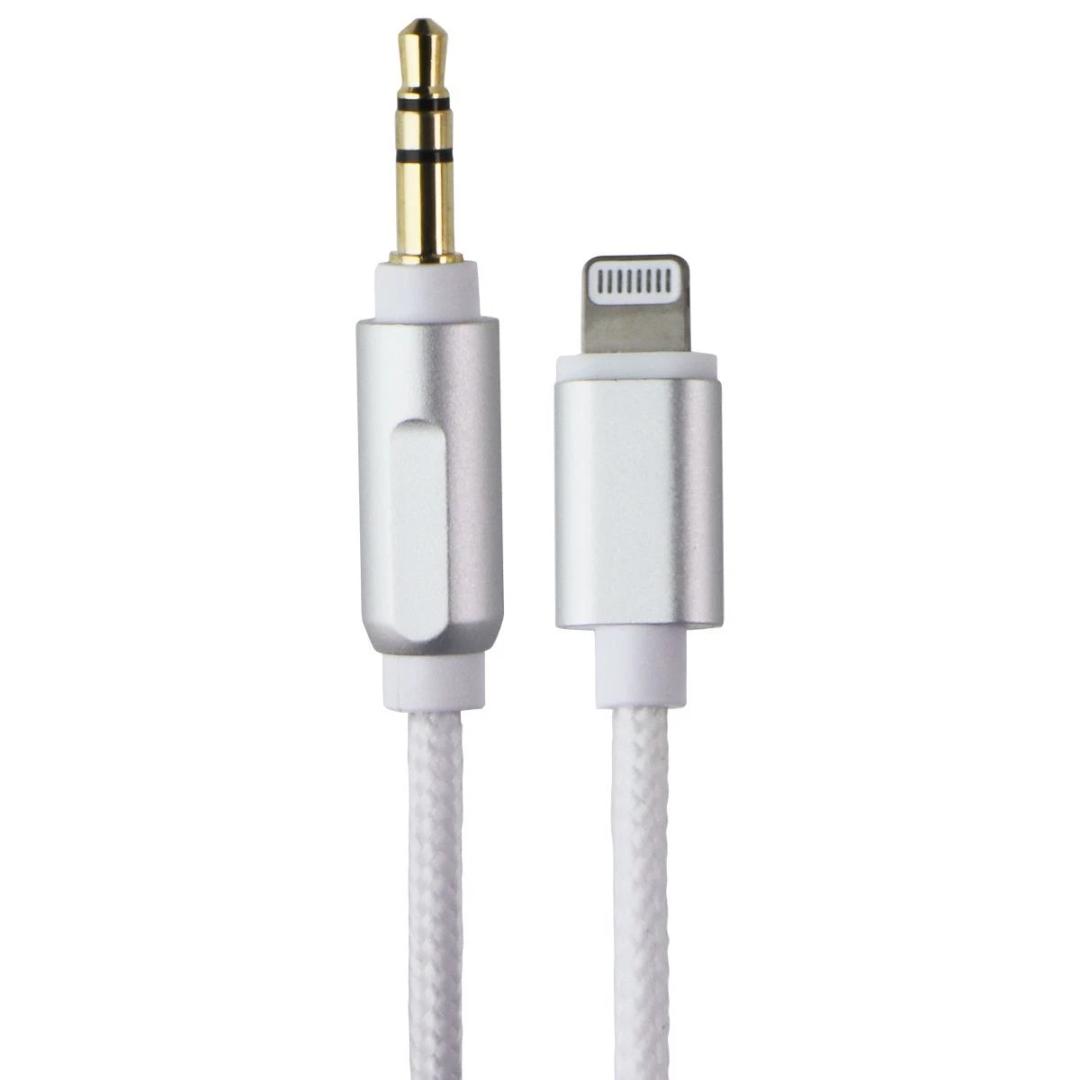 Acoustix (6-Ft) 3.5mm to 8-Pin Braided Auxiliary Cable - White