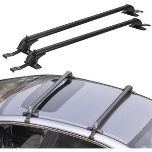 Universal Roof Rack Crossbars, 43" Aluminum Crossbars with Anti-Theft Lock Adjustable Window Frame for Car Without Side Rails for Bike Kayak Cargo Luggage, 165LBS Capacity Black