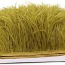 FQTANJU 2 Yards Soft & Natural Ostrich Feathers Fringe Trims Ribbon Used for Dress, Sewing, Craft Clothing, Lighting Decoration, Clothing DIY, etc. (Olive Green)