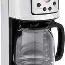 Amazon Basics Programmable Coffeemaker with Carafe and Reusable Filter, Stainless Steel, 12 Cups, Black