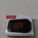 Timex Alarm Clock with Large Display, Digital Alarm Clock for Bedroom Includes 120V Universal Power Adapter (T121B - Black)