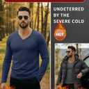3 Pack Men's Thermal Shirts Big and Tall Fleece Lined Long Sleeve V Neck Base Layer Raglan Curved Hem Warm Tops (XXXL)