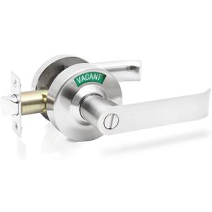 Bathroom Privacy Indicator Handle Lock, Vacant Occupied Bathroom Lock Suitable for doors 1-1/4 to 2-1/5 thick with Large Indicator for Men Women Restroom In-use or Vacant, Occupied Sign for Bathroom
