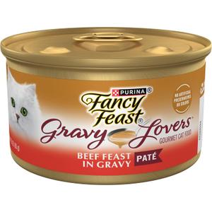 Purina Fancy Feast Gravy Lovers Beef Feast Pate in Wet Cat Food Gravy - (Pack of 24) 3 oz. Cans