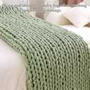 Admitrack Chunky Knit Blanket Throw, 100% Hand Knit Chenille Throw Blanket for Sofa & Home Decor, Soft and Cozy Knitted Throw Blankets (Sage Green, 60"x80")