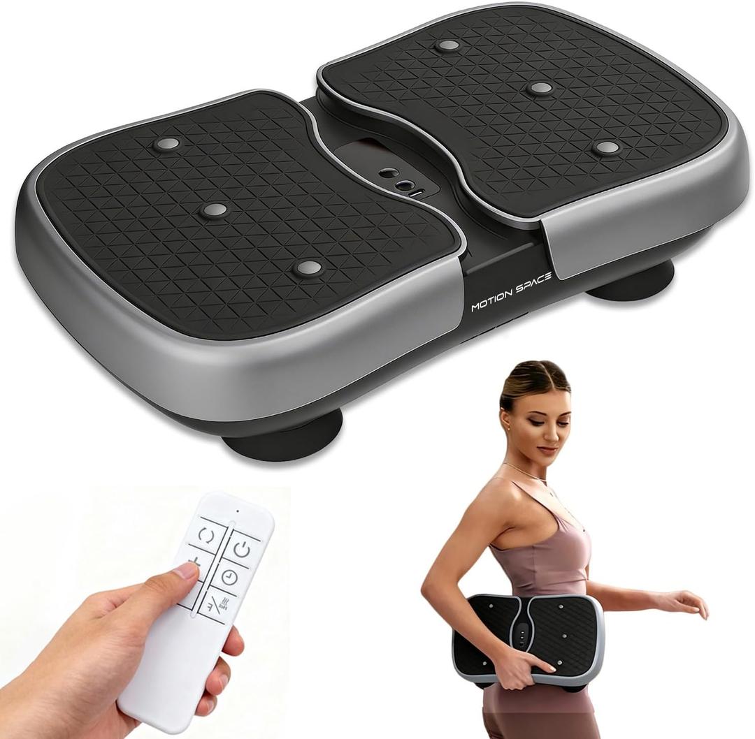 Mini Vibration Plate Machine – Portable, Wireless, Rechargeable Quiet Platefor Vibration Massage, Relaxation & Muscle Stiffness Relief (Gray)