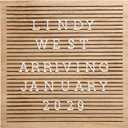 Pearhead Wooden Letter Board, 10 x 10 Inch Felt Message Board with Letters and Numbers for Baby Milestones and Home Dcor