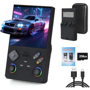 V40 Max Retro Handheld Game Console, 256GB TF Card with 40000 Classic Games, 4.0 Inch IPS HD Screen, 4000mAh Battery, Portable Mini Emulator System (Black)