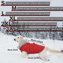 Lelepet Warm Dog Coat - Reflective Waterproof Fleece Vest with Adjustable Buckle Hook & Loop, Windproof Winter Jacket Dog Coats for Large Dogs, Red, L