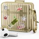 KOREDA Compatible with AirPods 3 2021 3rd Generation Case, Cute Funny Suitcase Design Protective Hard Case for AirPods 3, Not Compatible with AirPods Pro 3 2025 and AirPods 4 2024 (Champaign Gold)