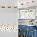 Modern LED Pendant Light Fixtures 5500K Pendant Lights Kitchen Island Lighting Adjustable Height Gold Hanging Lamp for Dining Room Bedroom Living Room,3 Packs
