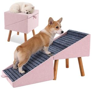 Dog Safety Ramp for Small Dogs, 2-in-1 Pet Steps & Ottoman