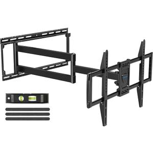 MOUNTUP Long Arm TV Wall Mount for Most 37''-82'' TVs, Corner TV Wall Mount with 30'' Extension Full Motion TVs Mount with Swivel Tilt Max VESA 600x400mm Load Up to 88 LBS, Fit 16/18/24'' Stud MU0019