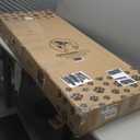 Adjustable Dog Ramp for Bed - 48" Long Foldable Wooden Ramp for Dogs to Get on Bed, Couch, or Car with 16.5" Wide Walking Space (Natural Pine Wood with Gray Carpet, Large)