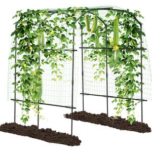 UrGROWA 71'' L x 16'' W x 71'' H Large Tall Grape Vine Support Arch Arbor Trellis Plastic-Coated Metal Garden Arch Trellis for Climbing Plants Vine Yard Outdoor Patio Lawn Yard Garden Decoration