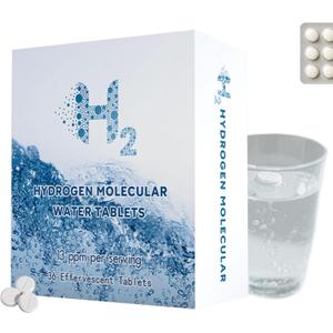 Hydrogen Water Tablets, 13ppm Molecular Hydrogen Tablet for Drinking Waterwith Magnesium, H2 Supplement Supports Energy, Fast-Dissolving, Non-GMO & Gluten Free, 36 Counts