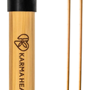 Sturdy Yoga Stick Made from Natural Bamboo - Stretching Stick for All Fitness Levels - Stretch Stick for Mobility, Balance and Flexibility with Non-Slip Rubber Ends (2 Pack)