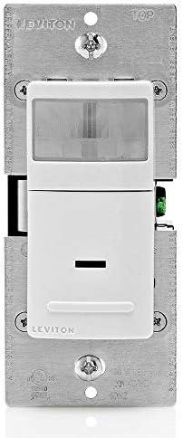 Leviton IPV05-1LZ Decora Vacancy Motion Sensor In-Wall Switch, Manual-On, 5A, Single Pole, White/Ivory/Light Almond