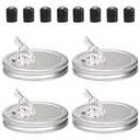 10 pack wide mouth pour spout lid for mason jar,Free flow pour spout for wide mouth mason jar 3.4 in,Perfect for any liquidLeak-Airtight Leak Proof and built to last