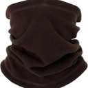 Winter Neck Warmer, Polar Fleece Neck Gaiter Warm Face Cover, Cold Weather Ski Face Mask Windproof for Men and Women (Brown)