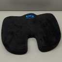 Everlasting Comfort Doctor Recommended Memory Foam Seat Cushion for Office Chairs & Car - Ergonomic Office Desk Accessories - Cushions for Tailbone Pain Relief, Sciatica (Black, Large)