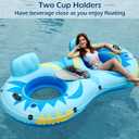 Jasonwell Inflatable River Tube Float - 2 Person Heavy Duty River Float Pool Floats with Removable Cooler Lake Water Tubes for Floating River Raft Lounge Floatie with 2 Cup Holders for Adults (SB)
