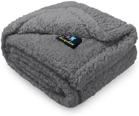 Luciphia Waterproof Pet Blanket for Medium Large Dogs Soft Cat Sherpa Calming Thick Cover Leakproof Cozy Puppy Sofa Bed Car Couch Protector(Grey,30x20 inches)