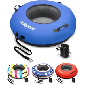 GoSports 44 Inch Heavy-Duty River Tube with Premium Canvas Cover - Choose Your Style - Commercial Grade River Tube, Blue
