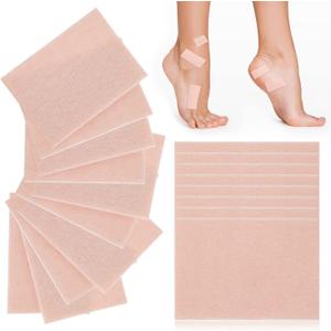 Boyiee 35 Sheets Moleskin Tape Adhesive Pads Shoe Moleskin Padding Blister Prevention Tape for Boots Hiking Reduce Friction Pain(Lint,Light Brown)